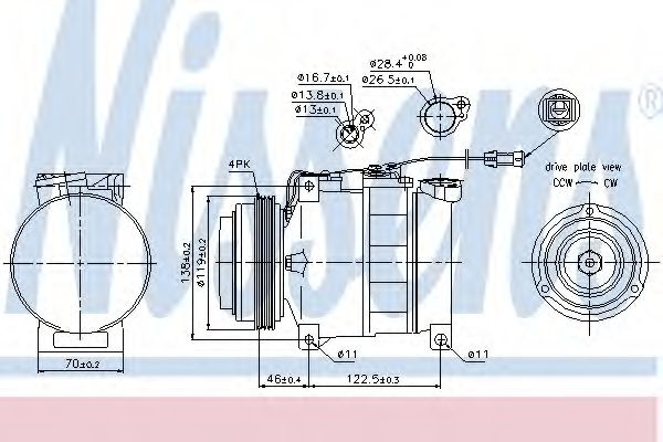 Compresor, climatizare AUDI A8 (4D2, 4D8) (1994 - 2002) NISSENS 89045 piesa NOUA