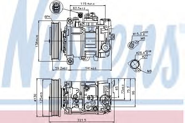 Compresor, climatizare AUDI A8 (4E) (2002 - 2010) NISSENS 89236 piesa NOUA