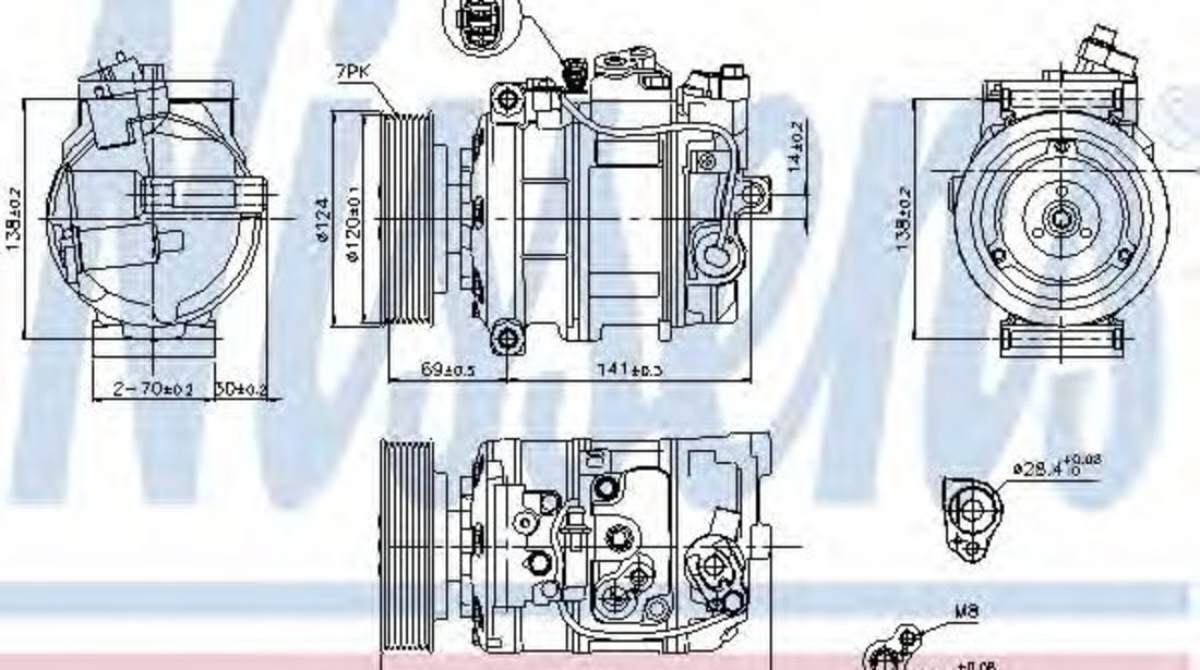Compresor, climatizare AUDI Q7 (4L) (2006 - 2015) NISSENS 890025 piesa NOUA