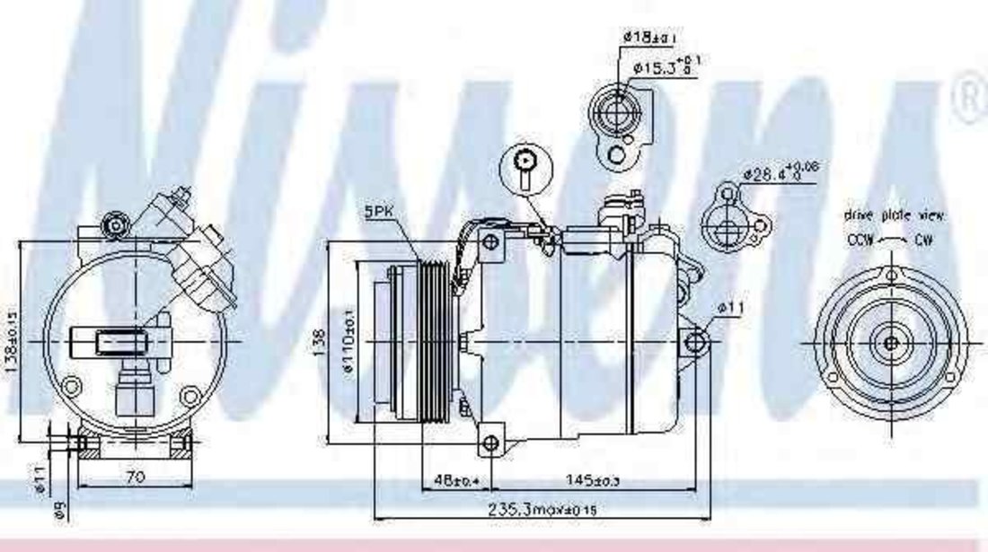 Compresor, climatizare BMW 3 Cabriolet (E46) NISSENS 89034