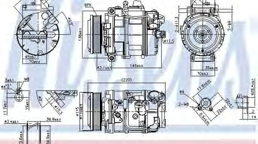 Compresor, climatizare BMW Seria 1 (E81) (2006 - 2012) NISSENS 89599 piesa NOUA