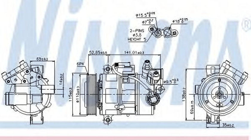 Compresor, climatizare BMW Seria 1 (E87) (2003 - 2013) NISSENS 89086 piesa NOUA