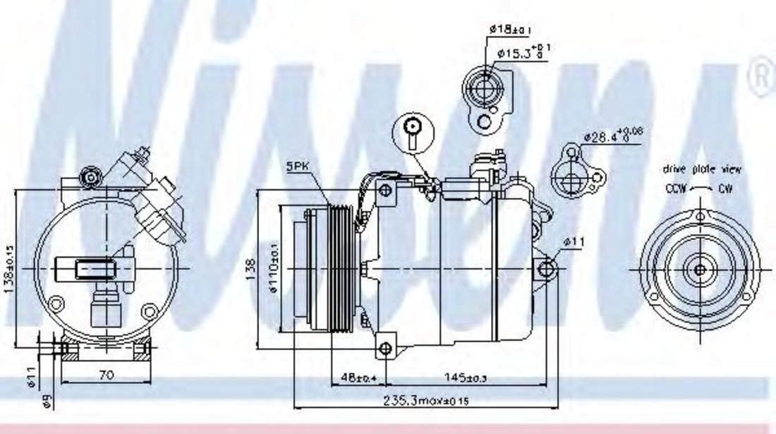 Compresor, climatizare BMW Seria 3 Compact (E46) (2001 - 2005) NISSENS 89034 piesa NOUA