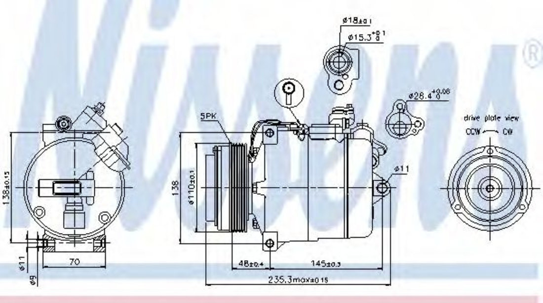 Compresor, climatizare BMW Seria 3 (E46) (1998 - 2005) NISSENS 89034 piesa NOUA