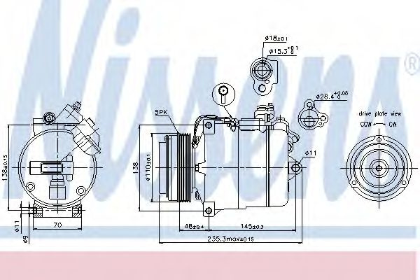 Compresor, climatizare BMW Seria 5 (E39) (1995 - 2003) NISSENS 89034 piesa NOUA