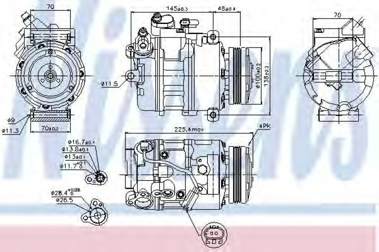 Compresor, climatizare BMW Seria 5 (E60) (2003 - 2010) NISSENS 89116 piesa NOUA