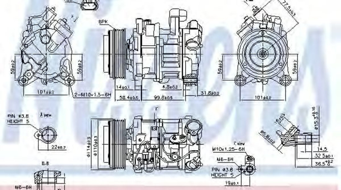 Compresor, climatizare BMW Seria 5 (F10, F18) (2009 - 2016) NISSENS 890218 piesa NOUA