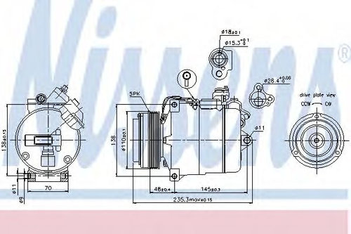 Compresor, climatizare BMW Seria 5 Touring (E39) (1997 - 2004) NISSENS 89034 piesa NOUA