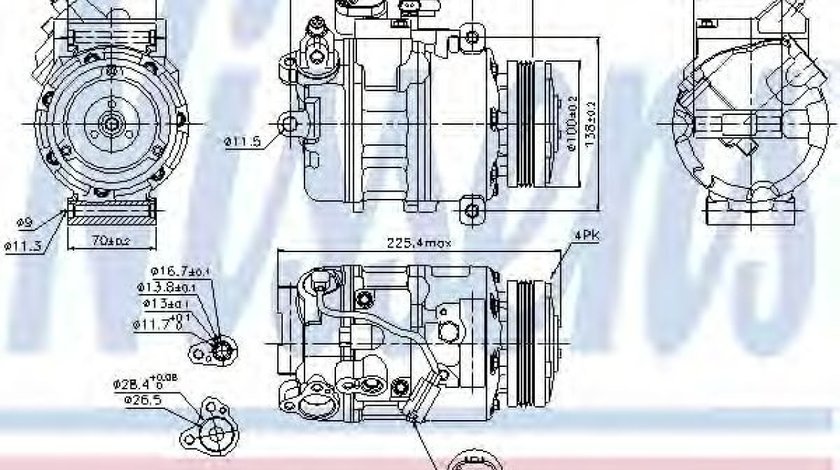 Compresor, climatizare BMW Seria 7 (E65, E66, E67) (2001 - 2009) NISSENS 89116 piesa NOUA