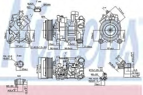 Compresor, climatizare BMW Seria 7 (F01, F02, F03, F04) (2008 - 2015) NISSENS 890218 piesa NOUA