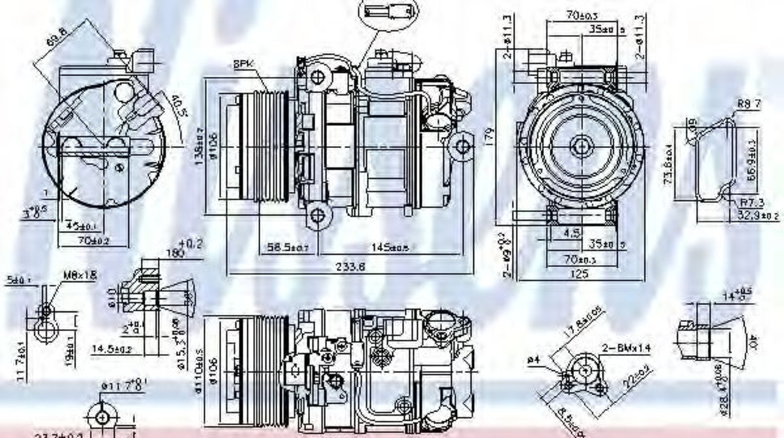 Compresor, climatizare BMW Seria 7 (F01, F02, F03, F04) (2008 - 2015) NISSENS 89595 piesa NOUA