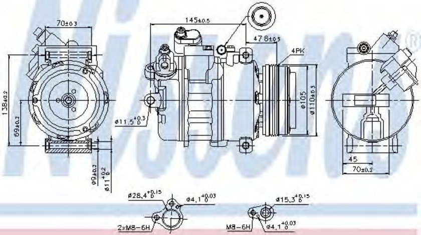 Compresor, climatizare BMW X5 (E53) (2000 - 2006) NISSENS 89341 piesa NOUA