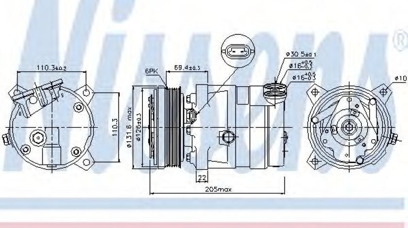 Compresor, climatizare CHEVROLET LACETTI Combi (J200) (2005 - 2016) NISSENS 89058 piesa NOUA