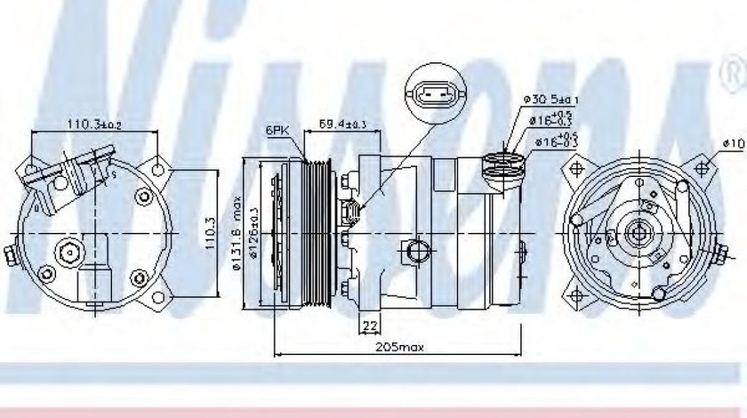 Compresor, climatizare CHEVROLET LACETTI (J200) (2003 - 2016) NISSENS 89058 piesa NOUA