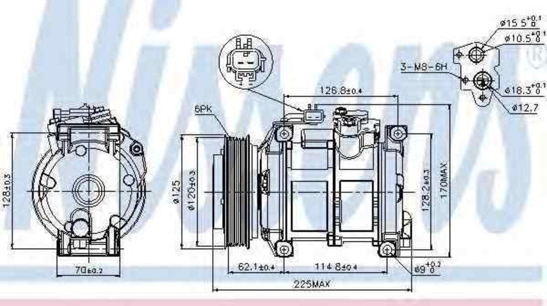 Compresor, climatizare CHRYSLER VOYAGER IV (RG, RS) NISSENS 89074