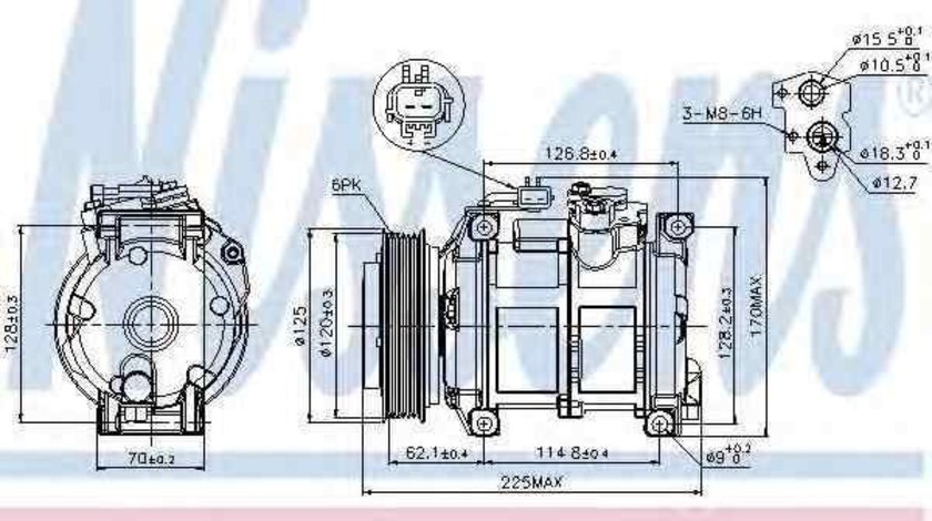 Compresor, climatizare CHRYSLER VOYAGER IV (RG, RS) NISSENS 89074