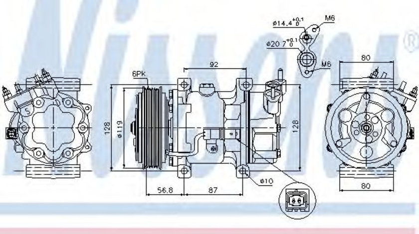 Compresor, climatizare CITROEN BERLINGO caroserie (M) (1996 - 2016) NISSENS 89053 piesa NOUA