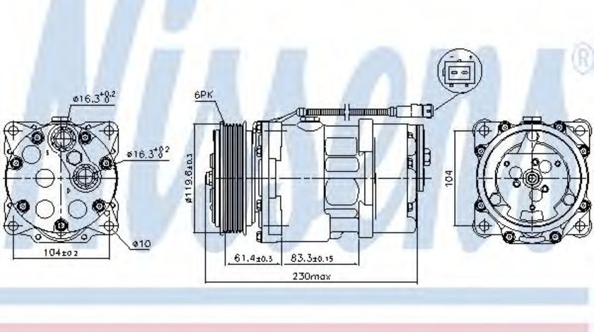 Compresor, climatizare CITROEN BERLINGO (MF) (1996 - 2016) NISSENS 89055 piesa NOUA