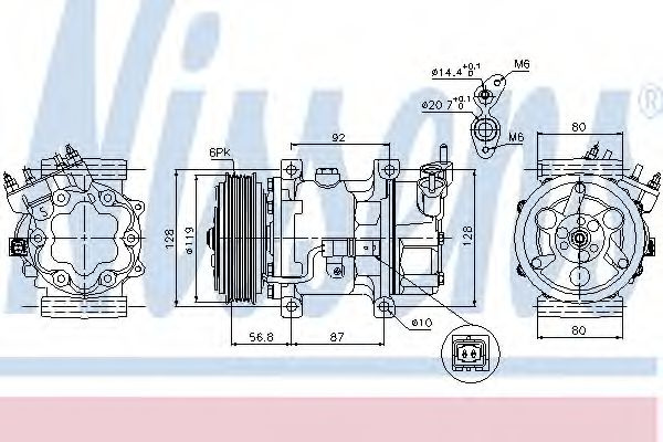 Compresor, climatizare CITROEN C3 I (FC) (2002 - 2016) NISSENS 89053 piesa NOUA