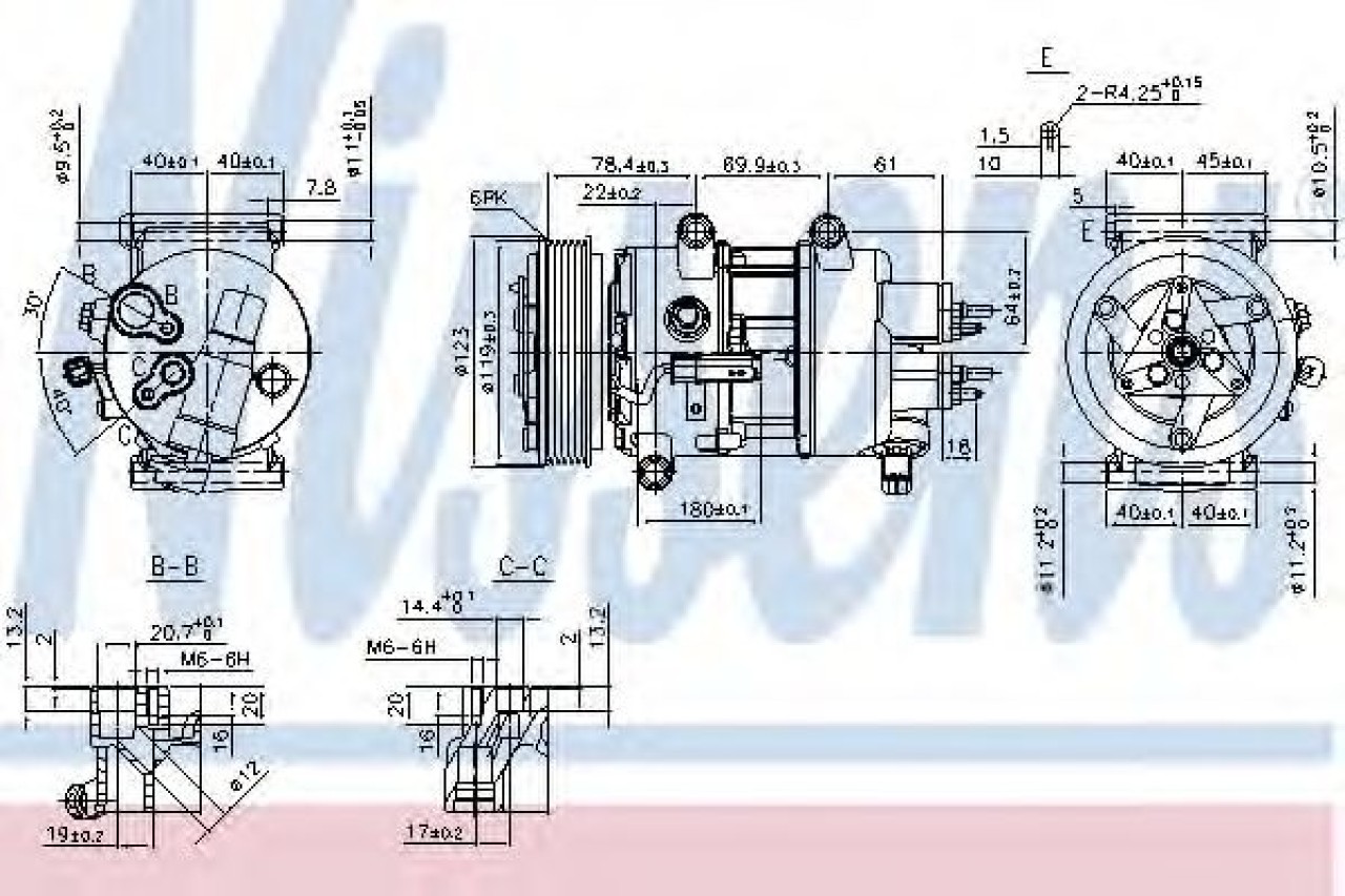Compresor, climatizare CITROEN C4 I (LC) (2004 - 2011) NISSENS 89201 piesa NOUA