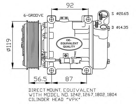 Compresor, climatizare CITROEN C5 I (DC) (2001 - 2004) NRF 32270 piesa NOUA