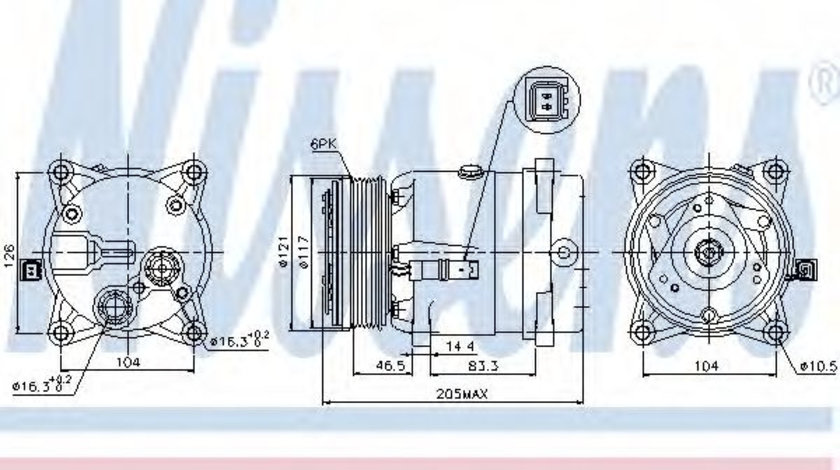 Compresor, climatizare CITROEN XANTIA (X1) (1993 - 1998) NISSENS 89122 piesa NOUA