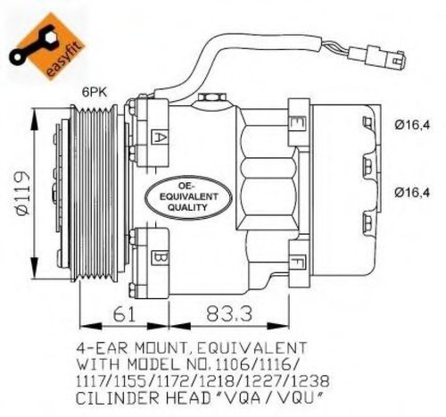 Compresor, climatizare CITROEN XANTIA (X2) (1998 - 2003) NRF 32040 piesa NOUA
