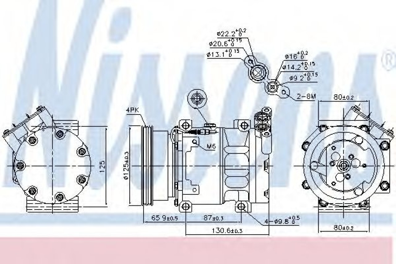 Compresor, climatizare DACIA LOGAN (LS) (2004 - 2016) NISSENS 89164 piesa NOUA
