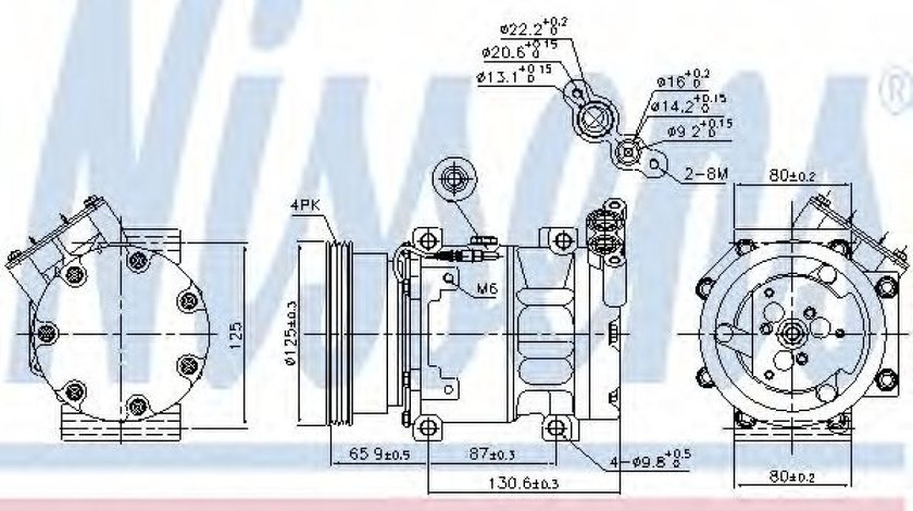 Compresor, climatizare DACIA LOGAN (LS) (2004 - 2016) NISSENS 89164 piesa NOUA