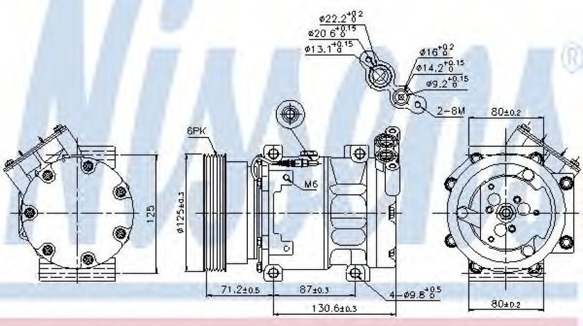 Compresor, climatizare DACIA LOGAN MCV (KS) (2007 - 2016) NISSENS 89148 piesa NOUA