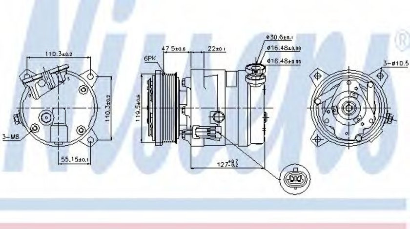 Compresor, climatizare DAEWOO NUBIRA Break (KLAJ) (1997 - 2016) NISSENS 89257 piesa NOUA