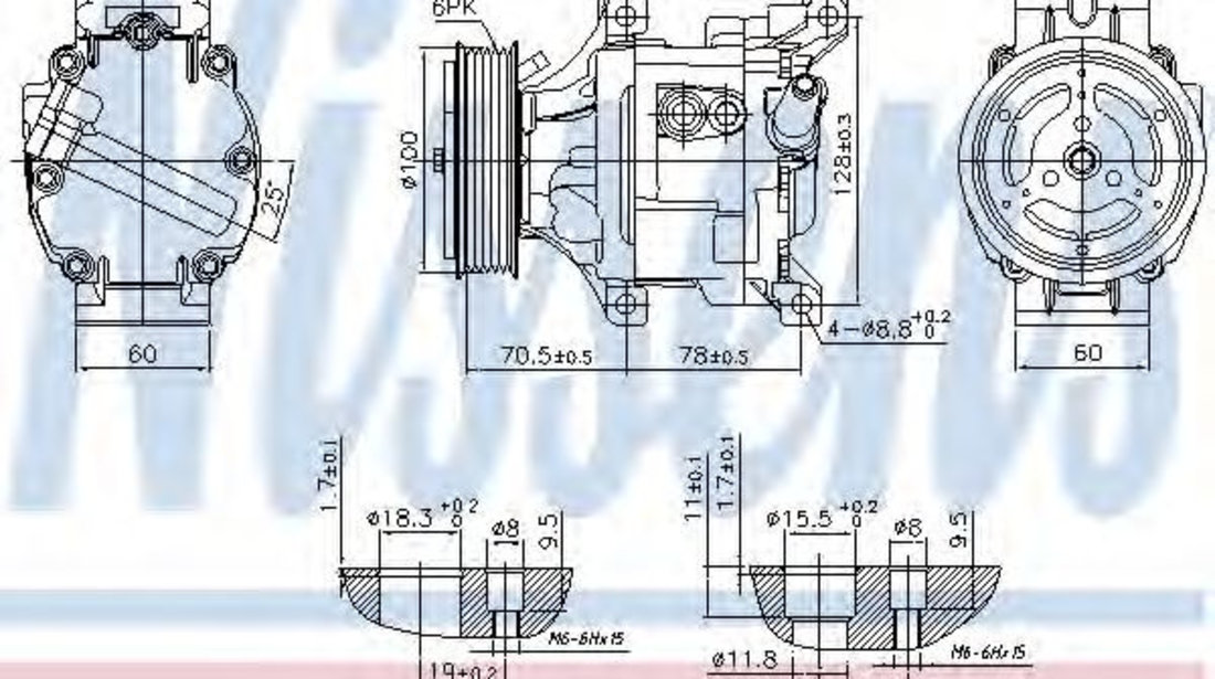 Compresor, climatizare FIAT 500 (312) (2007 - 2016) NISSENS 89324 piesa NOUA