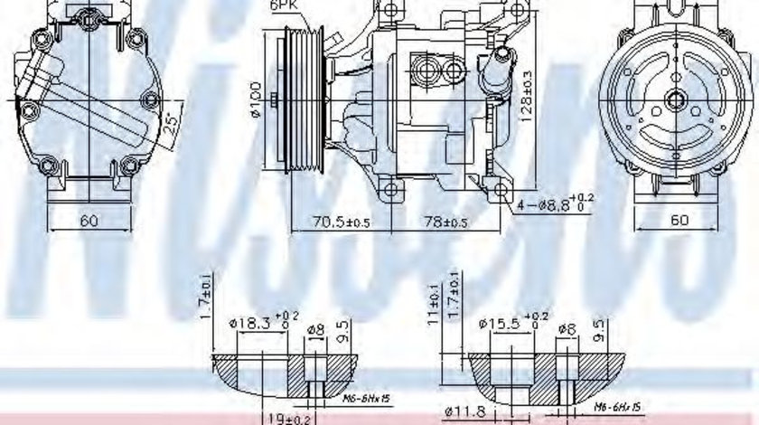 Compresor, climatizare FIAT 500 C (312) (2009 - 2016) NISSENS 89324 piesa NOUA