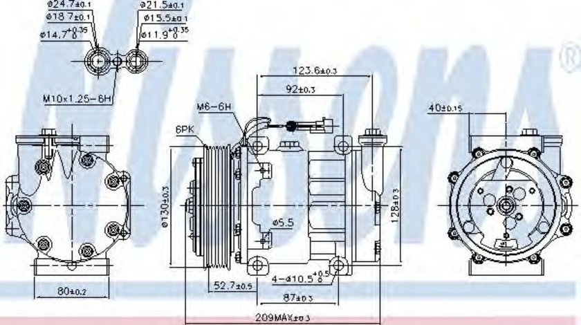 Compresor, climatizare FIAT BRAVA (182) (1995 - 2003) NISSENS 89120 piesa NOUA