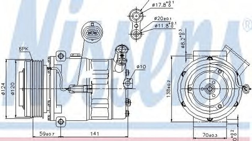 Compresor, climatizare FIAT CROMA (194) (2005 - 2016) NISSENS 89343 piesa NOUA