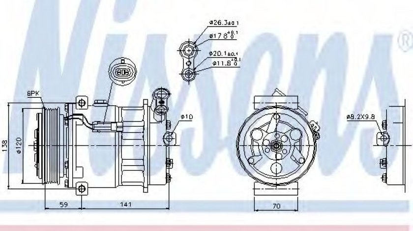 Compresor, climatizare FIAT CROMA (194) (2005 - 2016) NISSENS 89124 piesa NOUA
