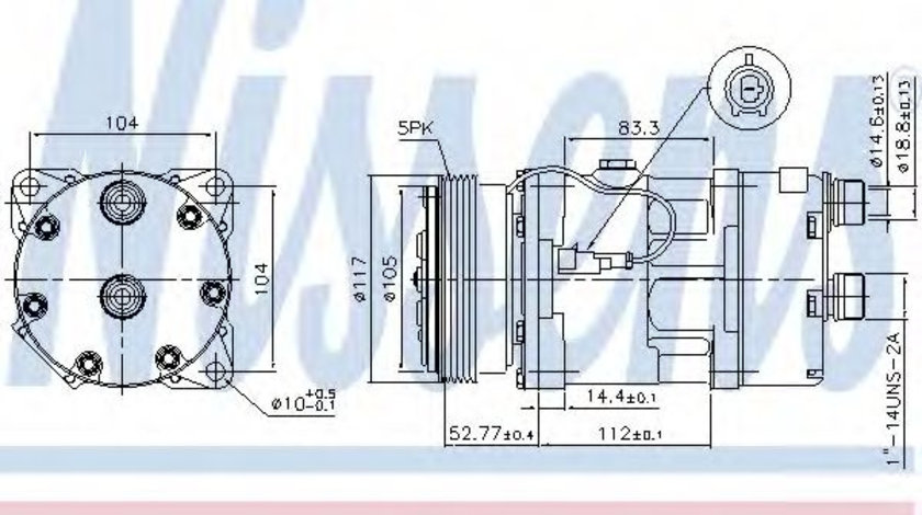 Compresor, climatizare FIAT DUCATO bus (230) (1994 - 2002) NISSENS 89123 piesa NOUA