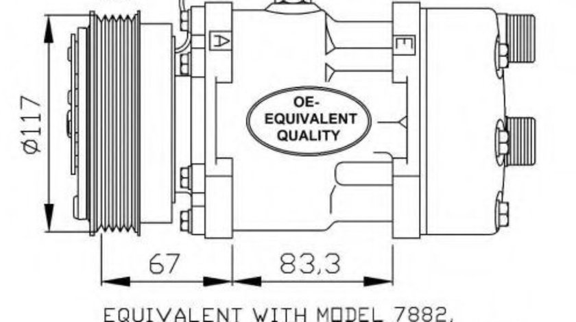 Compresor, climatizare FIAT DUCATO platou / sasiu (230) (1994 - 2002) NRF 32779 piesa NOUA