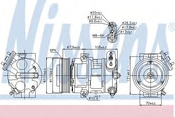Compresor, climatizare FIAT LINEA (323) (2007 - 2016) NISSENS 89126 piesa NOUA