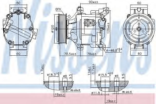 Compresor, climatizare FIAT PUNTO (188) (1999 - 2016) NISSENS 89324 piesa NOUA