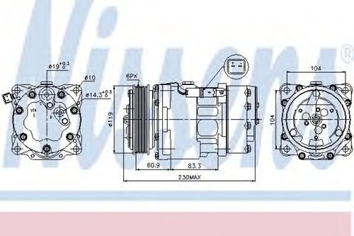 Compresor, climatizare FIAT SCUDO (272, 270) (2007 - 2016) NISSENS 89032 piesa NOUA