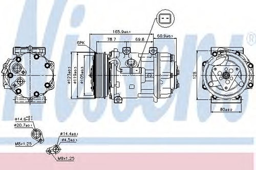 Compresor, climatizare FIAT SCUDO caroserie (220L) (1996 - 2006) NISSENS 89136 piesa NOUA