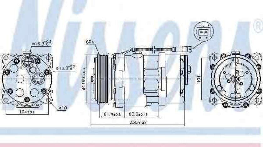 Compresor, climatizare FIAT SCUDO caroserie (220L) NISSENS 89055