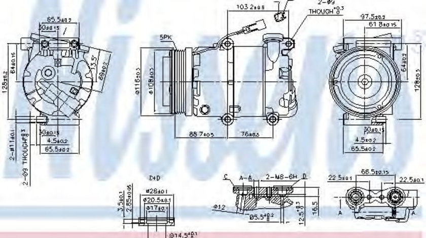 Compresor, climatizare FORD C-MAX (DM2) (2007 - 2016) NISSENS 89234 piesa NOUA