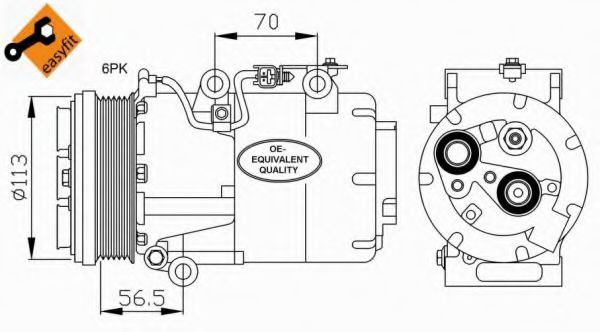 Compresor, climatizare FORD C-MAX (DM2) (2007 - 2016) NRF 32722 piesa NOUA