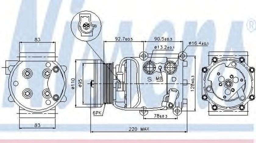 Compresor, climatizare FORD COURIER (J3, J5) (1996 - 2016) NISSENS 89071 piesa NOUA