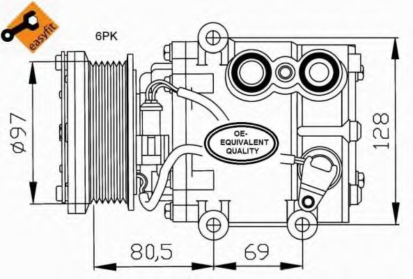 Compresor, climatizare FORD COURIER (JV) (1998 - 2016) NRF 32401 piesa NOUA