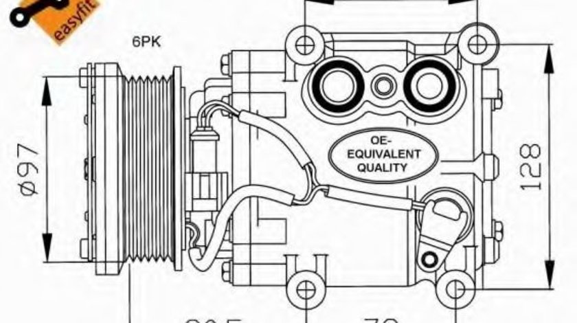 Compresor, climatizare FORD FIESTA IV (JA, JB) (1995 - 2002) NRF 32199 piesa NOUA