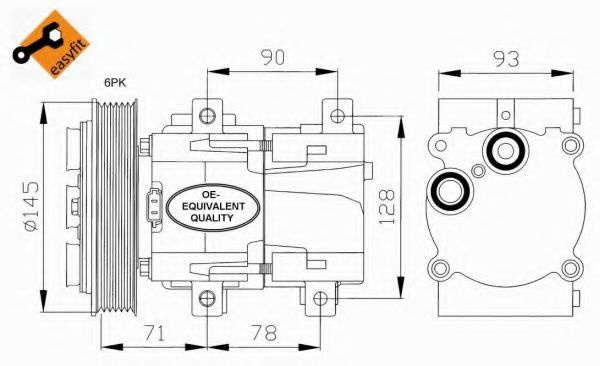 Compresor, climatizare FORD FIESTA IV (JA, JB) (1995 - 2002) NRF 32084 piesa NOUA