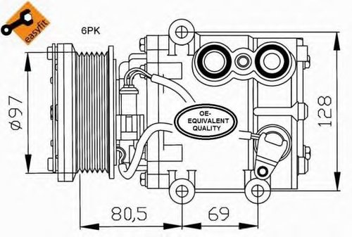 Compresor, climatizare FORD FIESTA IV (JA, JB) (1995 - 2002) NRF 32401 piesa NOUA